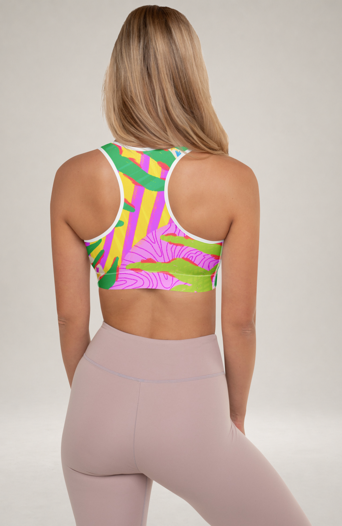Abstract Floral Botanic Padded Sports Top Bra