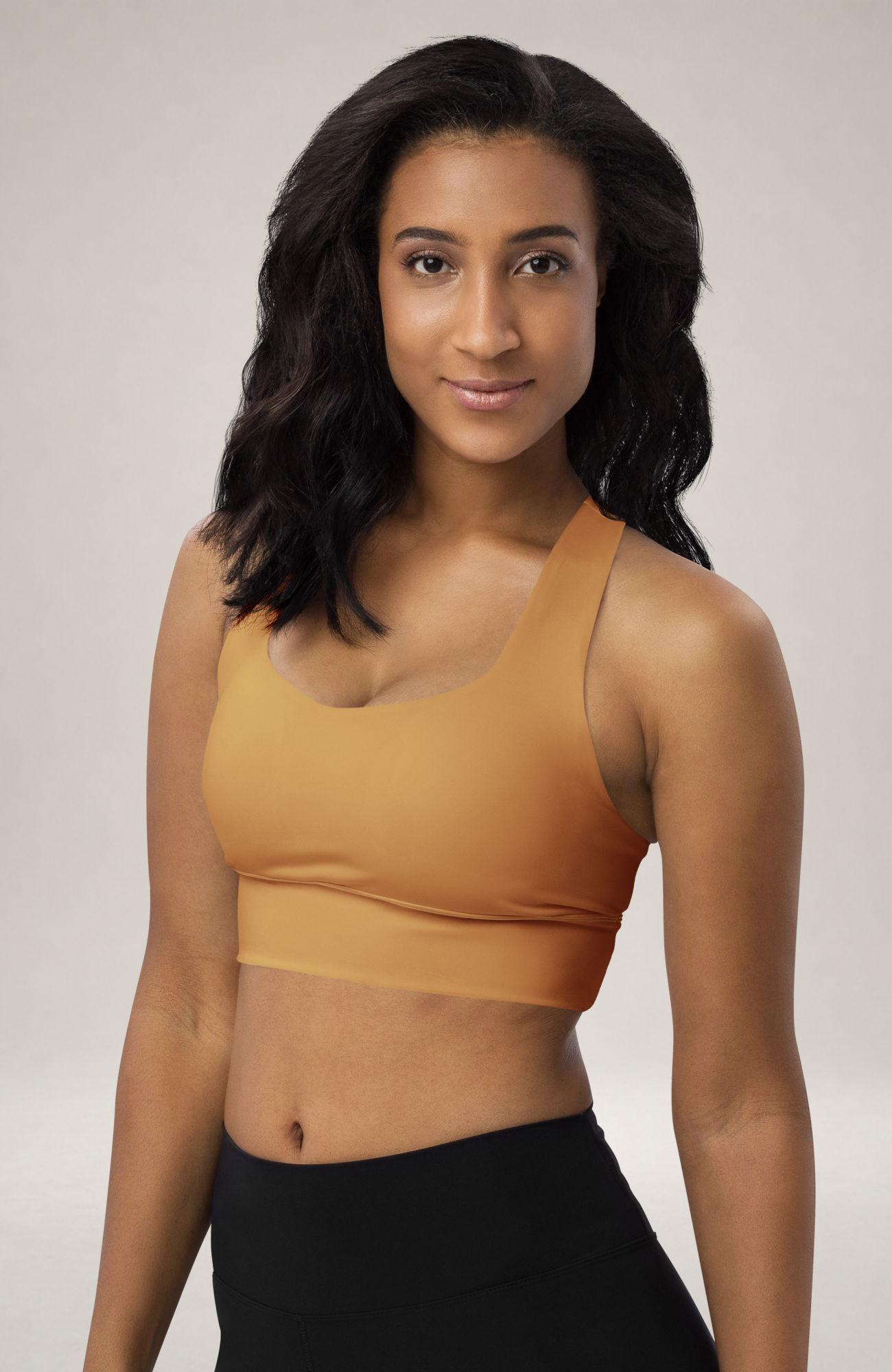 Golden Nude Skin Tone Recycled Longline Sports Bra