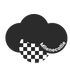 Black cloud shape with checkered pattern and 'Milenecollie' text on a white background